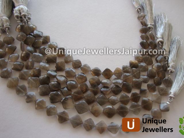 Golden Black Feldsphar Faceted Kite Beads